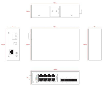 Ernitec ELECTRA-IM08-1GB Industrial Managed Network Switch – 8-Port PoE, 1000Mbps