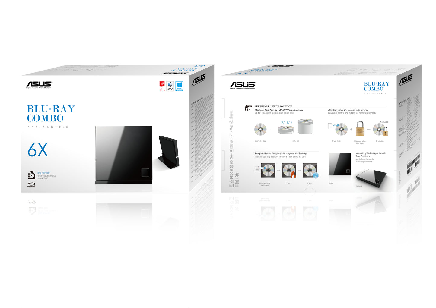 Asus 90-DT00205-UA219KZ Optical Disc Drive – Blu-Ray DVD Combo USB 2.0 Black