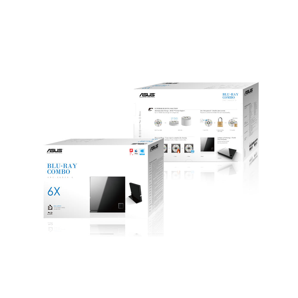 Asus 90-DT00205-UA219KZ Optical Disc Drive – Blu-Ray DVD Combo USB 2.0 Black