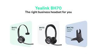 Yealink BH70 DUAL WITH STAND TEAMS USB-C/A Wireless Bluetooth Headset – 43h Playback, USB-C/A