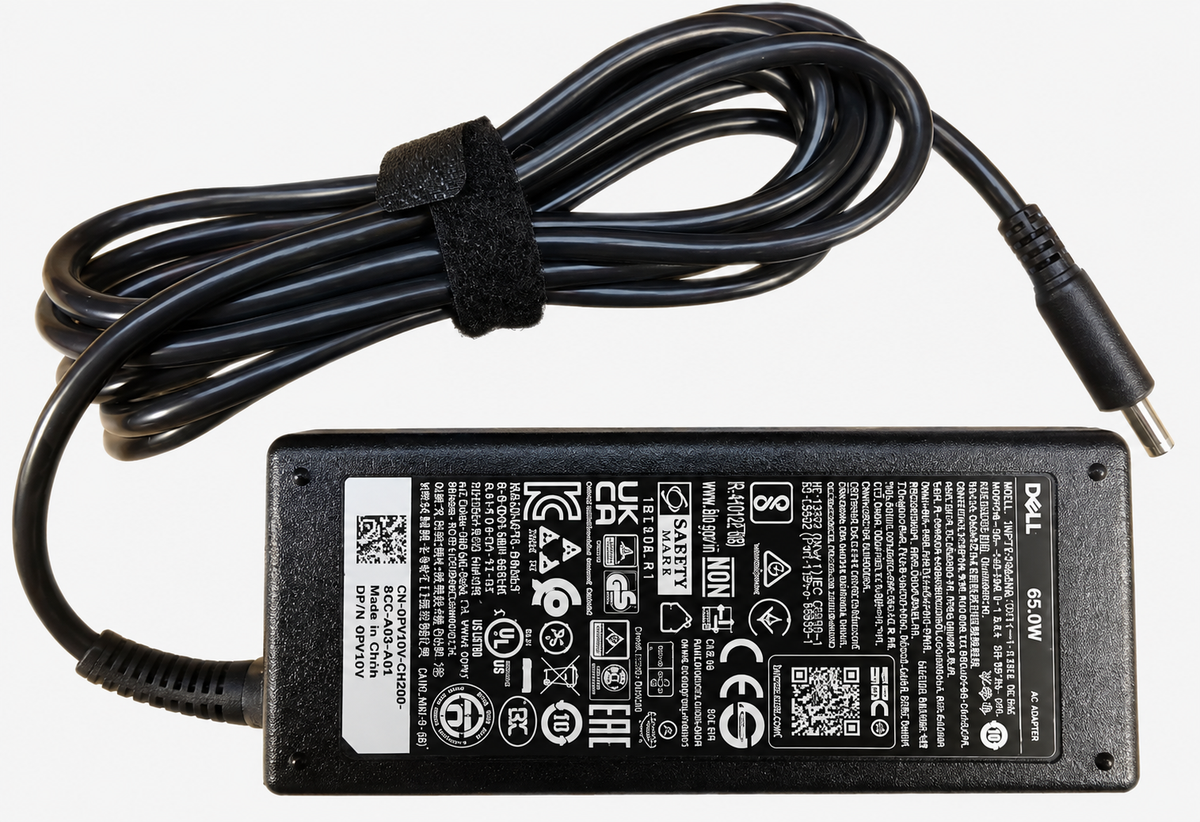 Dell 3PHNW AC Adapter 65W – 19.5V, 3 Pin, 4.5mm Tip with C6 Power Cord